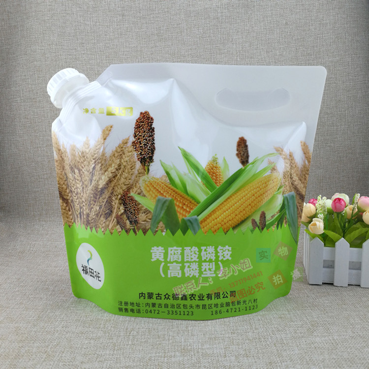 透气吸嘴袋生产厂家 可定制图案容量 5KG液体肥料自立袋
