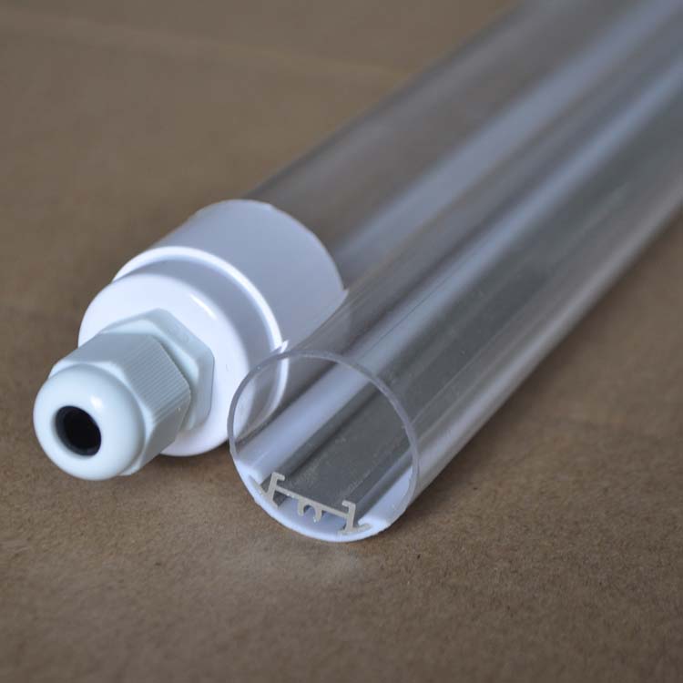 广东全塑灯管套件生产厂家12w透明防水t8分体式led日光灯管外壳