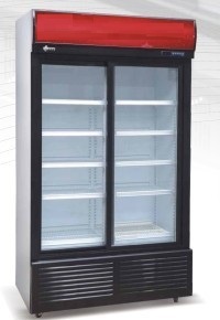 现货立式双门冷冻柜|玻璃门陈列柜|对开门冷藏展示柜 