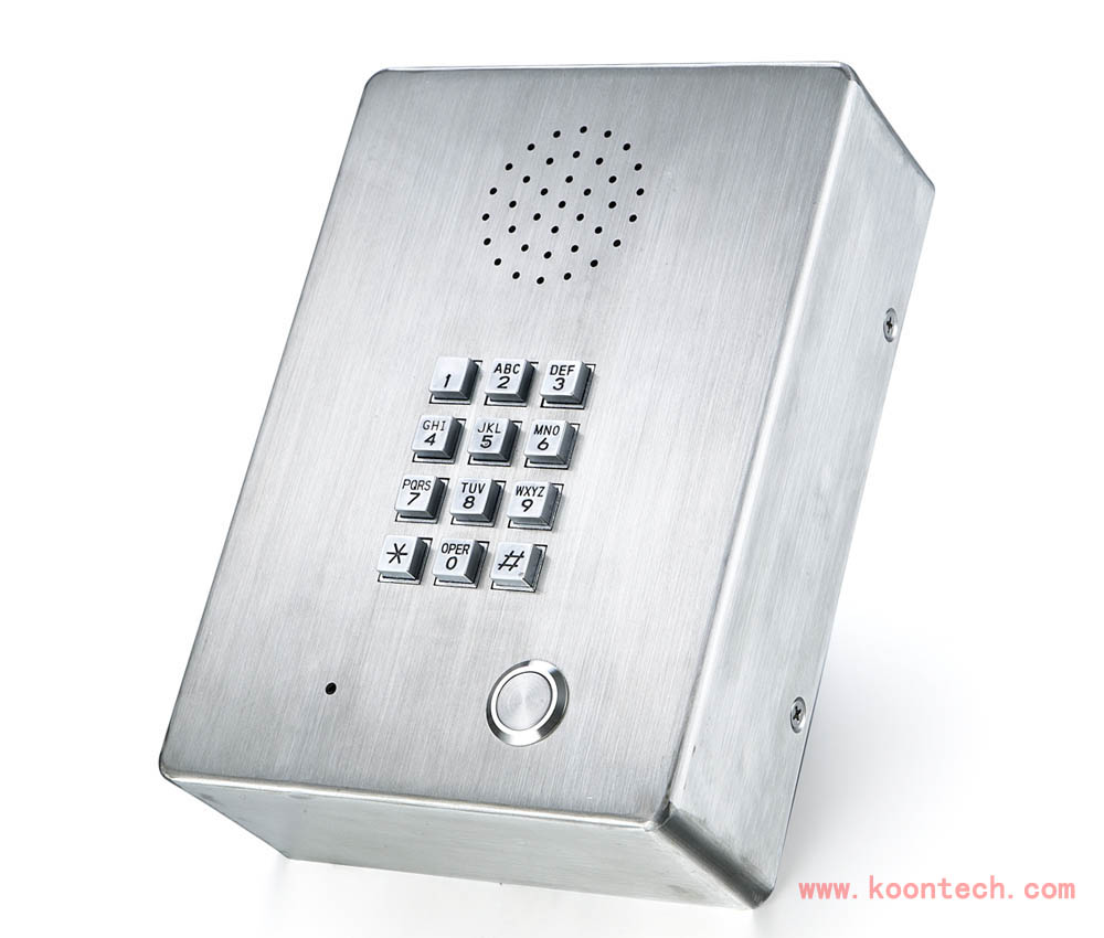 昆仑KNZD-03紧急救助电话机,不锈钢自动拨号电话机，,壁挂式免提电梯电话