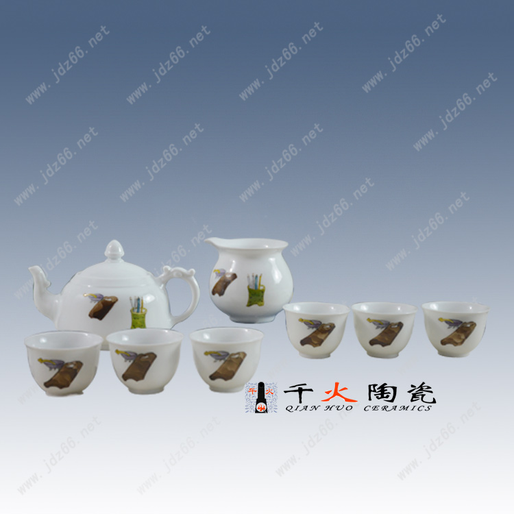 高档陶瓷茶具批发价格  景德镇陶瓷茶具生产厂家 礼品茶具套装图片
