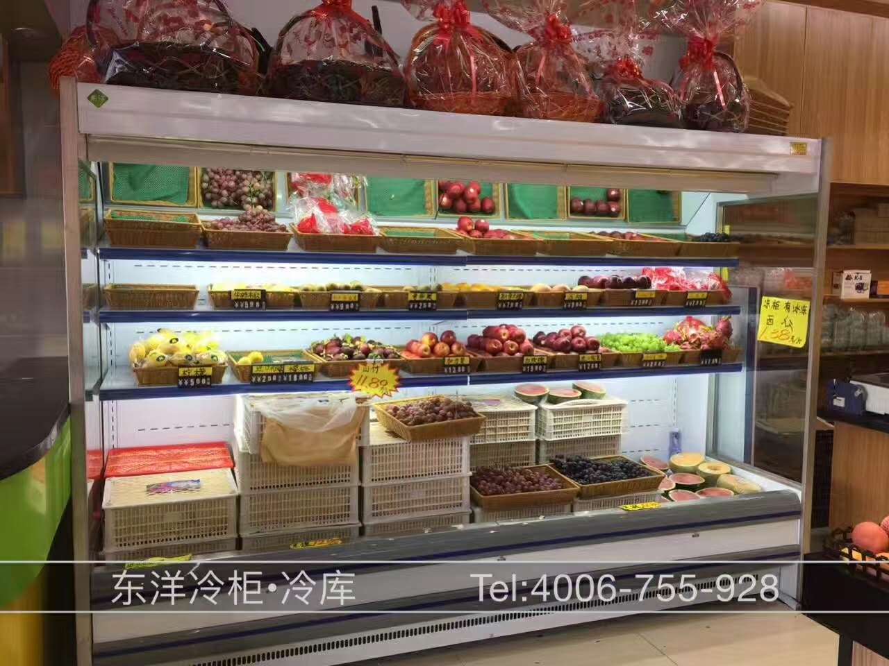 深圳风幕柜超市风冷展示柜冷藏柜商用立式饮料蔬菜柜水果保鲜柜