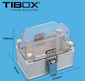 TIBOX防水接线盒 125*75*100 铰链塑料防水接线盒 透明防水接线盒 开关塑料控制箱