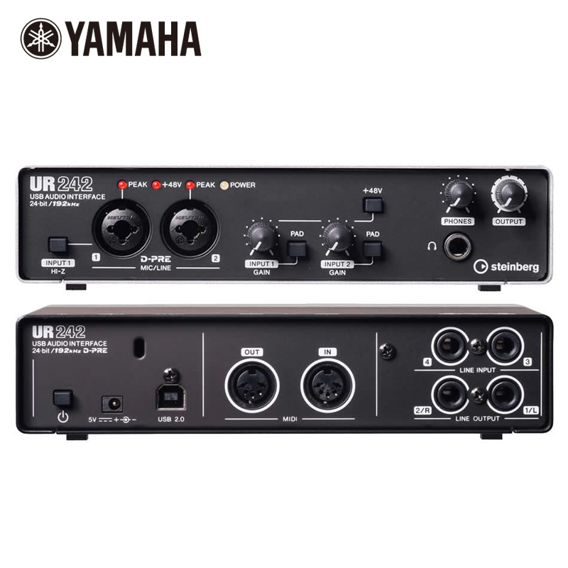 雅马哈/YAMAHA Steinberg UR242 专业录音 网络K歌 USB音频声卡