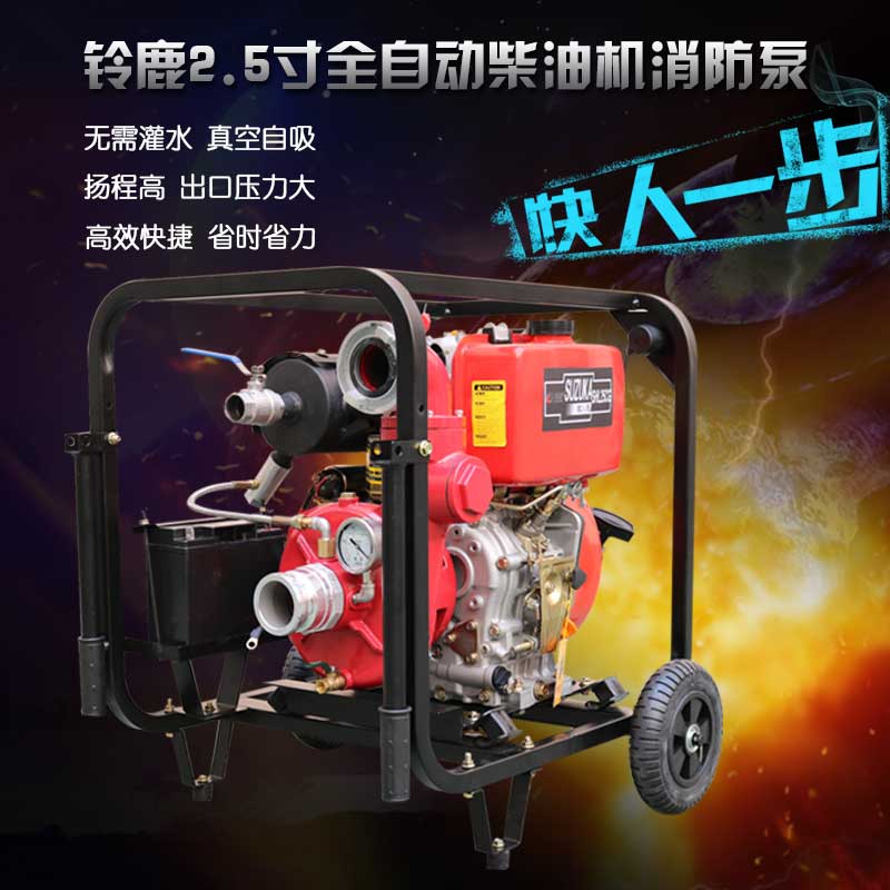 电启动大压力2.5寸柴油机消防泵