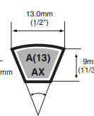 DONGIL东一SUPER STAR三角带标准A型系列规格表和销售价格（韩国原装进口）