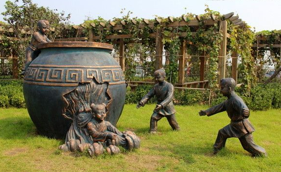 海南雕塑厂家供应司马光砸缸雕塑 古代人物雕塑定制