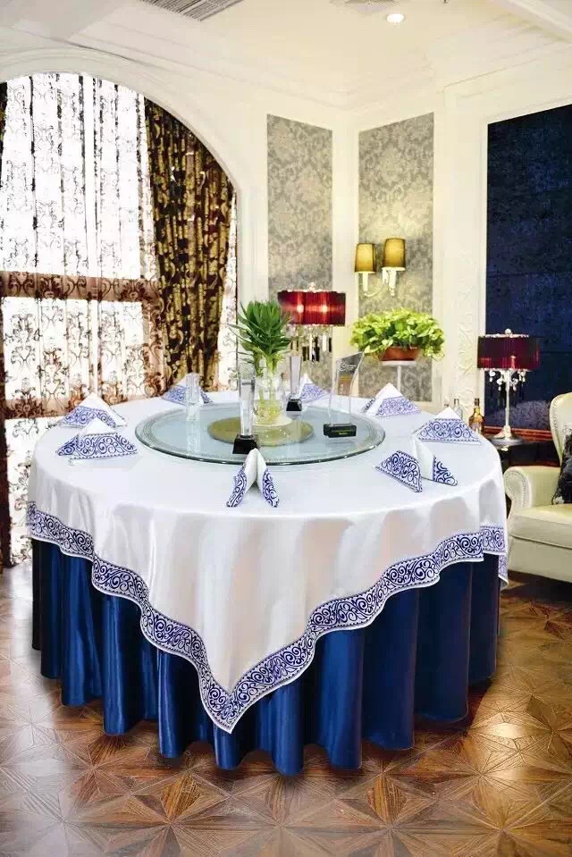 现货酒店婚庆桌布 餐厅台布勾花提花 套装欧式圆桌桌布