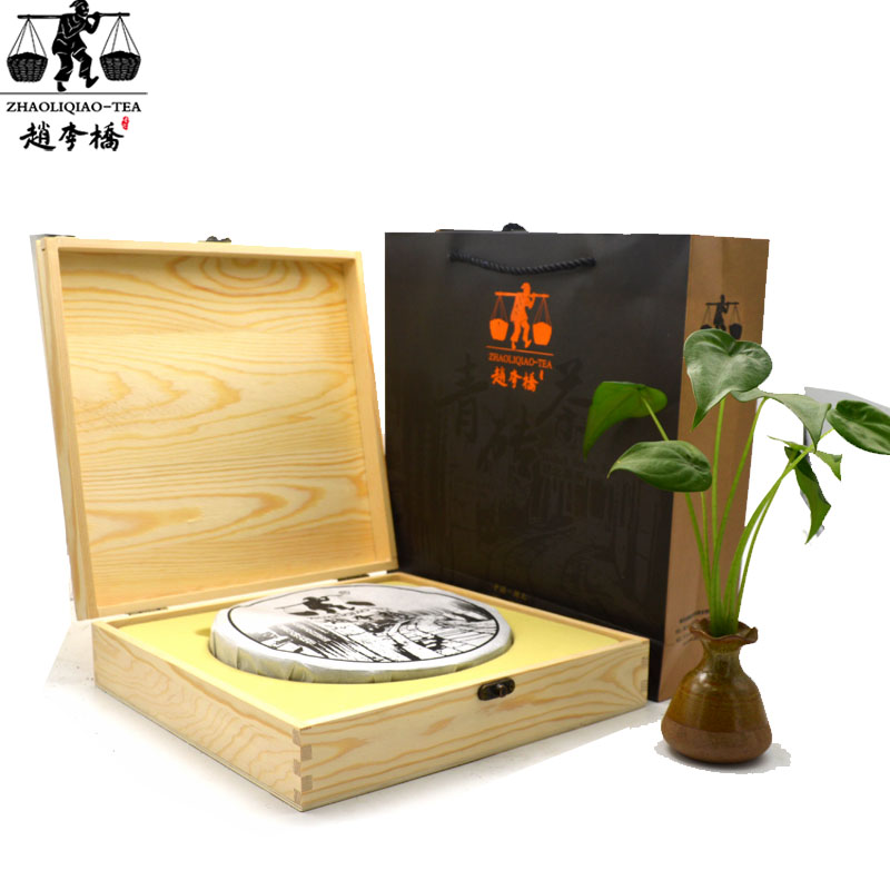 700g三国赤壁礼品茶（圆）烙印木盒