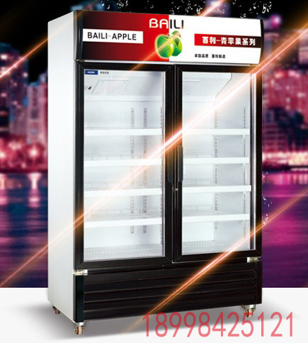 百利LC-608M2F立式双门展示冰柜 无霜风冷 商用超市保鲜冷藏柜
