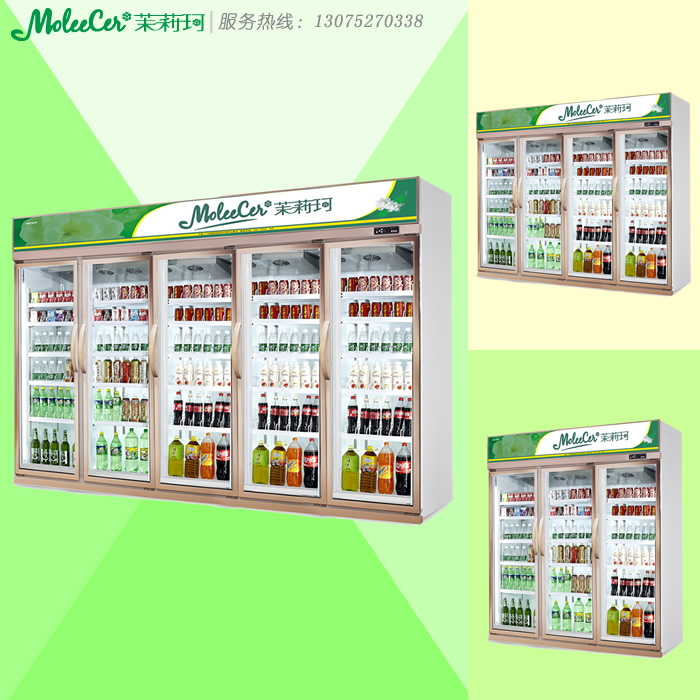 广东冷柜LG-3000香槟色五门豪华冷藏展示柜冰柜品牌厂家直销