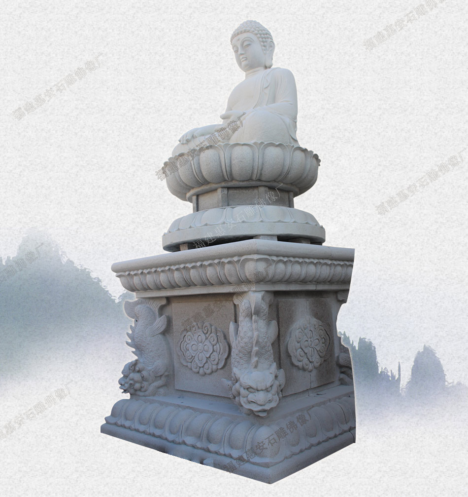 大型如来石材佛像定制 汉白玉石雕坐佛  释迦摩尼佛像阿弥陀佛地藏王菩萨雕塑