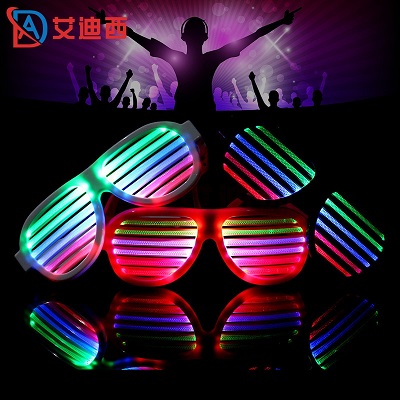 厂家供应演唱会LED声控眼镜 随着音乐发光的眼镜