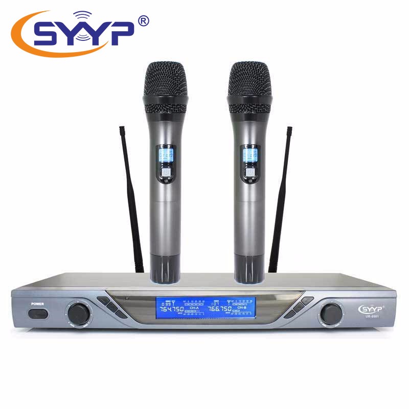 SYYP思音UR-8901 数字导频KTV专用感应一拖二无线手持话筒