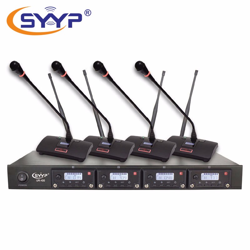 SYYP思音UR-400 按键式一拖四无线会议麦克风话筒