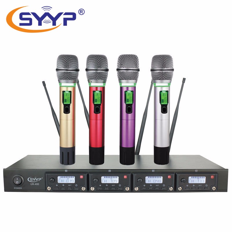 SYYP思音UR-400 一拖四双感应智能光环手持无线麦克风