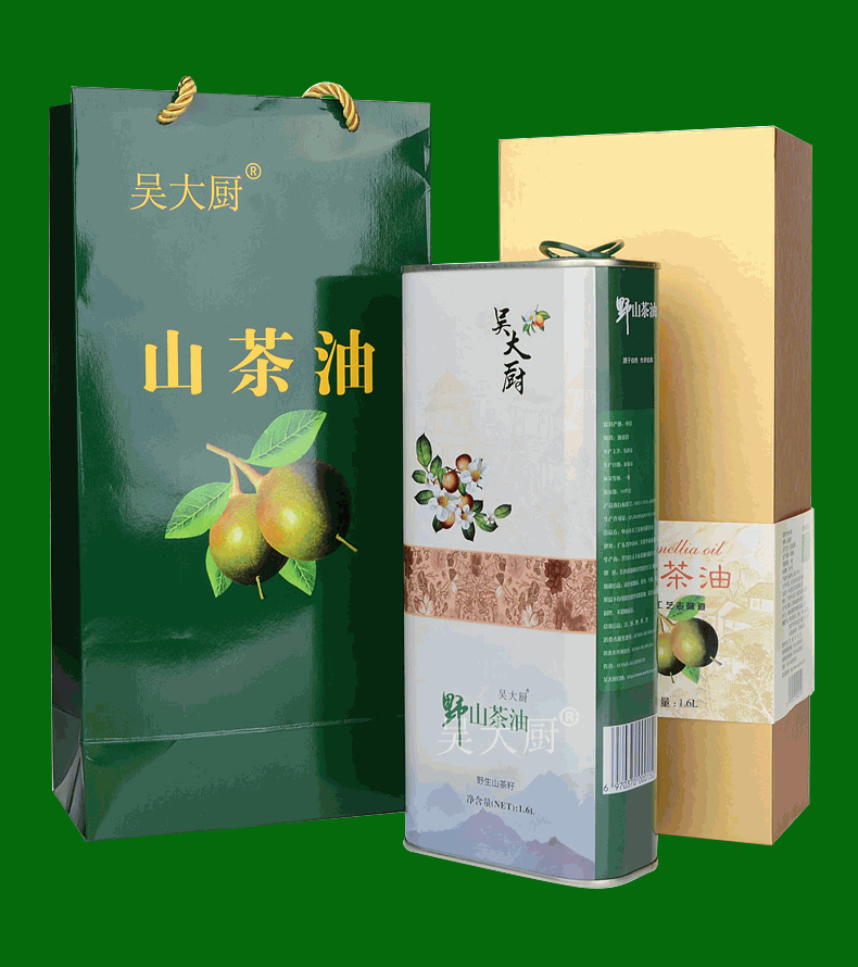 吴大厨山茶油1.6l野生茶籽油食用油长寿油礼盒装