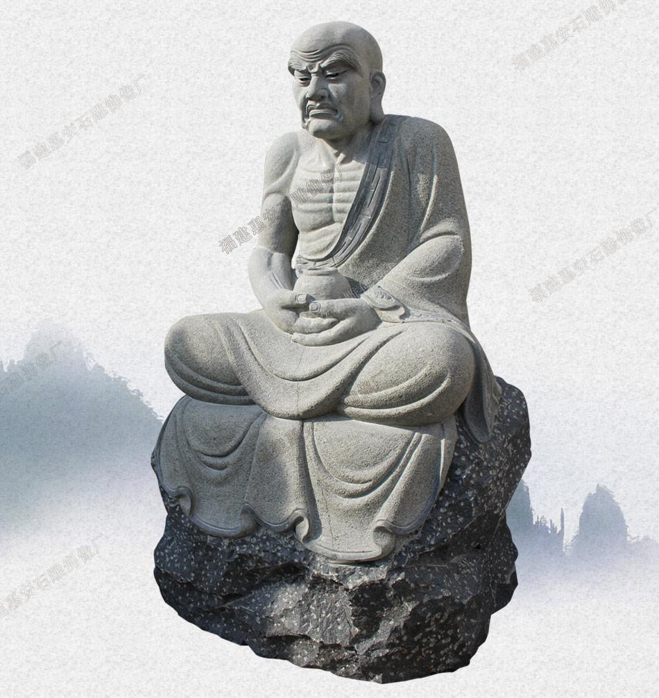 青石十八罗汉佛像雕塑摆件石头沙弥佛像厂家定制供应 人物雕塑