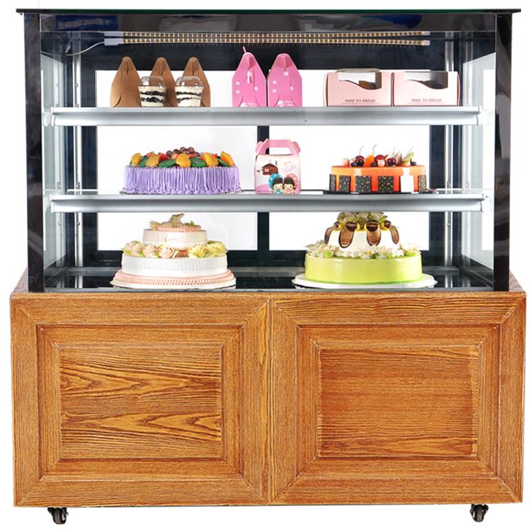 0.9/1.2米1.5米蛋糕冷藏柜甜品展示柜木纹直角后开水果寿司保鲜柜