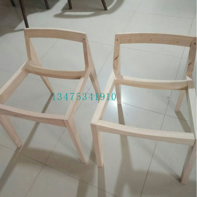 厂家直销实木餐桌椅白茬新款实木斜面椅白茬实木靠背扶手椅白茬