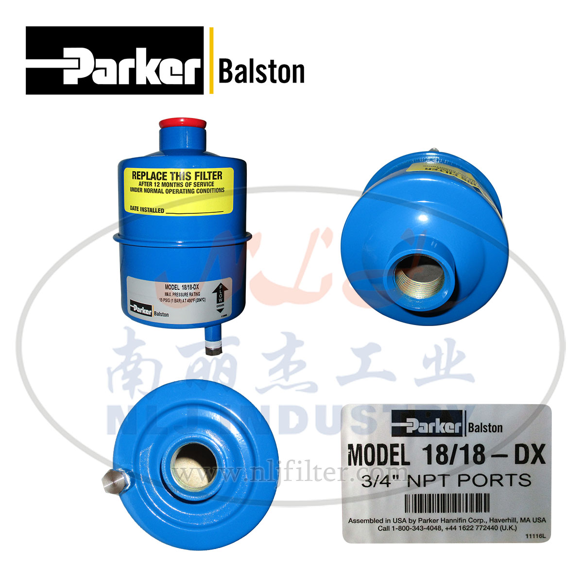 Parker(派克)Balston 消音18/18-DX