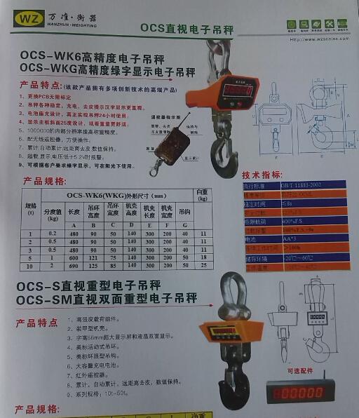 电子吊秤 万准吊秤 厂家价格WK6