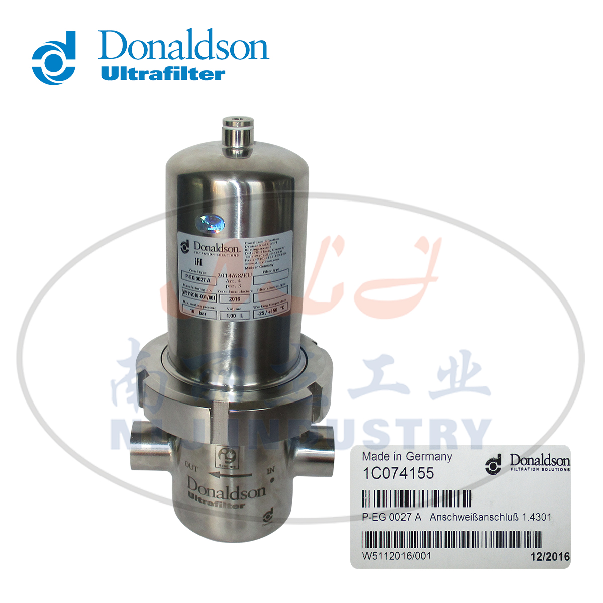 Donaldson Ultrafilter过滤器外壳P-EG0027 1C074155