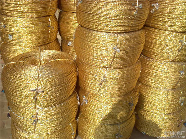 黄金绳打包绳电化铝绳烫金纸绳大棚压膜绳厂家