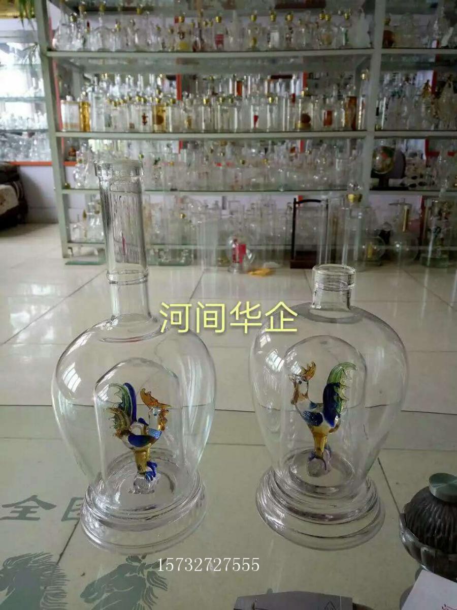 坛子公鸡玻璃酒瓶生肖鸡造型白酒瓶创意玻璃瓶