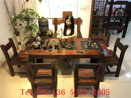 老船木茶桌椅组合客厅中式仿古茶台户外简约茶几泡茶桌实木家具