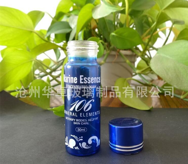 北京华卓加工30ml 螺纹口口服液瓶喷漆印花玻璃瓶厂家直销