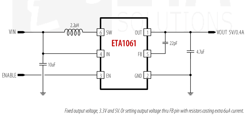 ETA1061低功耗设备的理想解决方案升压IC