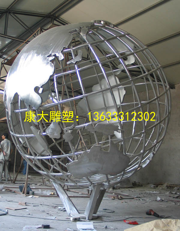 河南不锈钢雕塑制作厂家供应不锈钢地球仪雕塑