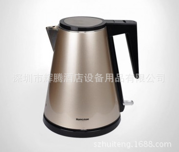 恒讯双层热水壶H1206A金色 酒店客房热水壶 100W 1.2L 家用热水壶