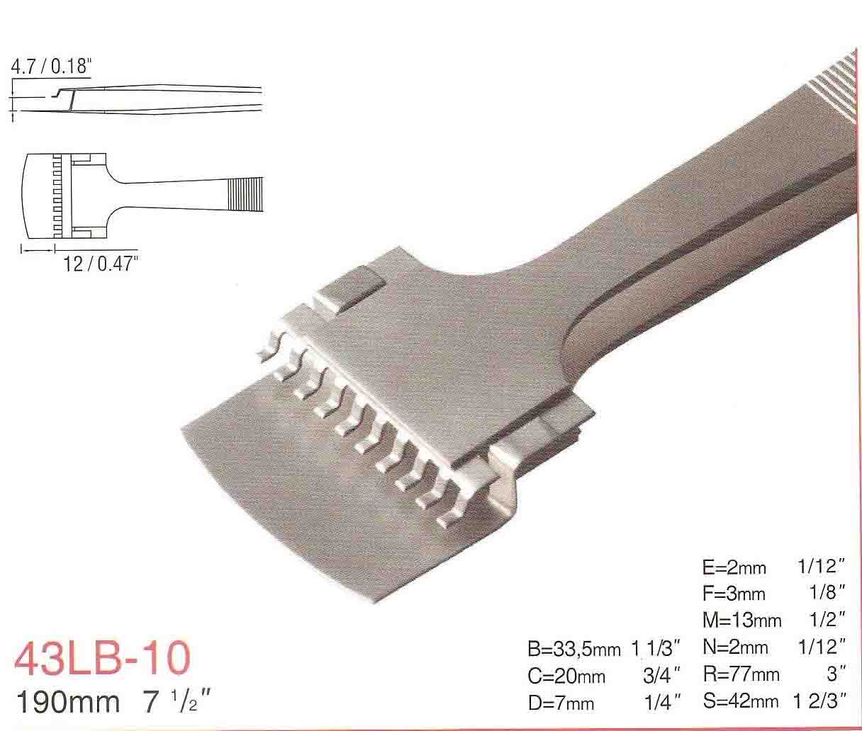 RUBIS镊子43LB/10-SA 10寸硅晶片镊子 