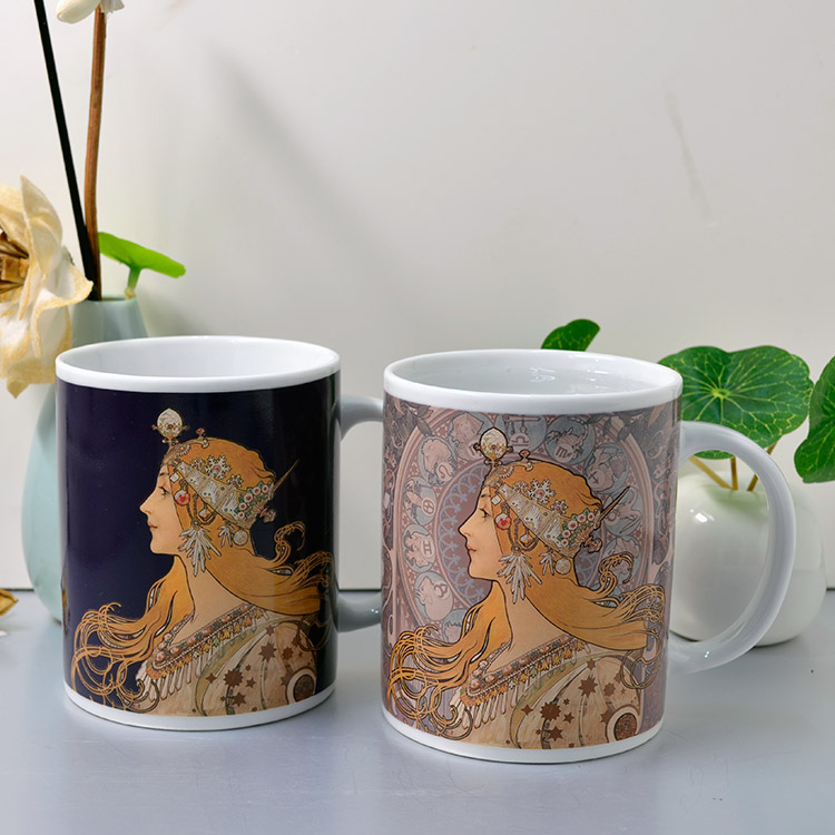 创意咖啡杯定制，个性变色陶瓷杯报价，陶瓷创意变色杯供应商