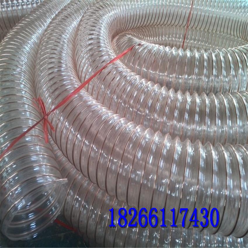 镀铜钢丝增强耐磨风管PU材质钢丝伸缩缠绕管