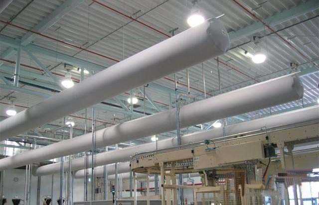 苏州瀑布布风管设计中心产品选型 布风管，布袋风管，织物风管，纤维织物风管
