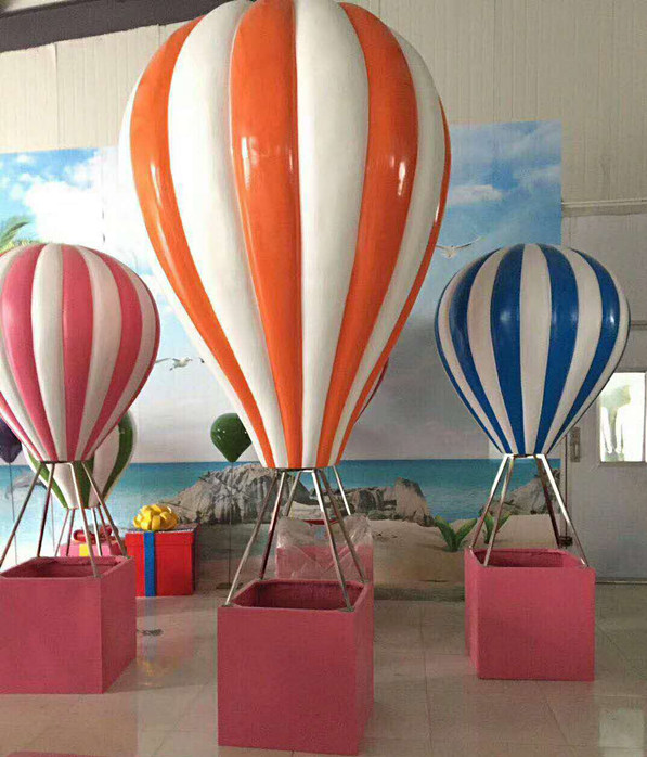 玻璃钢热气球雕塑 节日庆典装饰摆件塑景雕塑