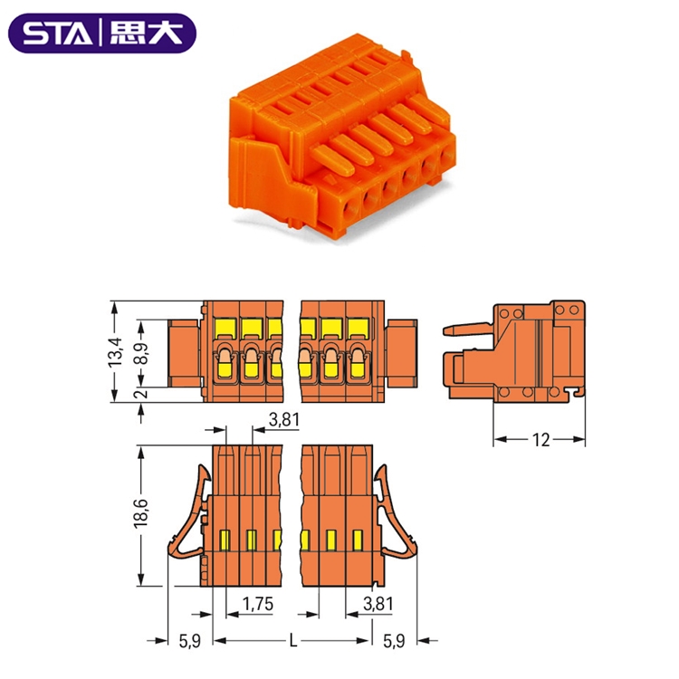 接线盒插拔式连接器 WAGO MCS 734-210/037-000