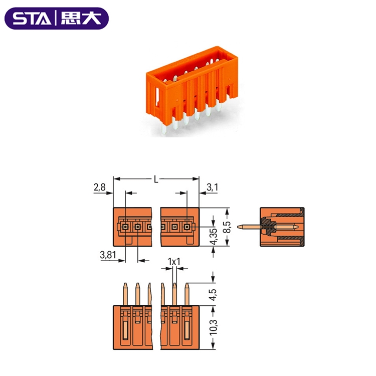 单排PCB接线端子 WAGO 734-232