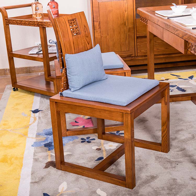 展博新中式白蜡木实木餐厅餐椅