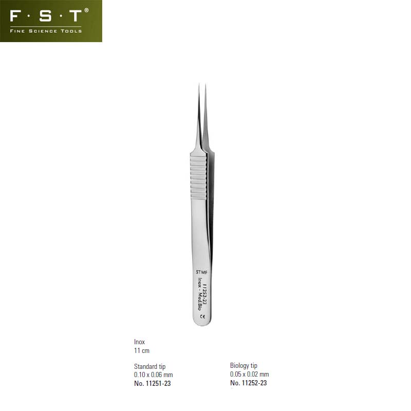 FST镊子11251-23 Dumont镊子 5号解剖镊子