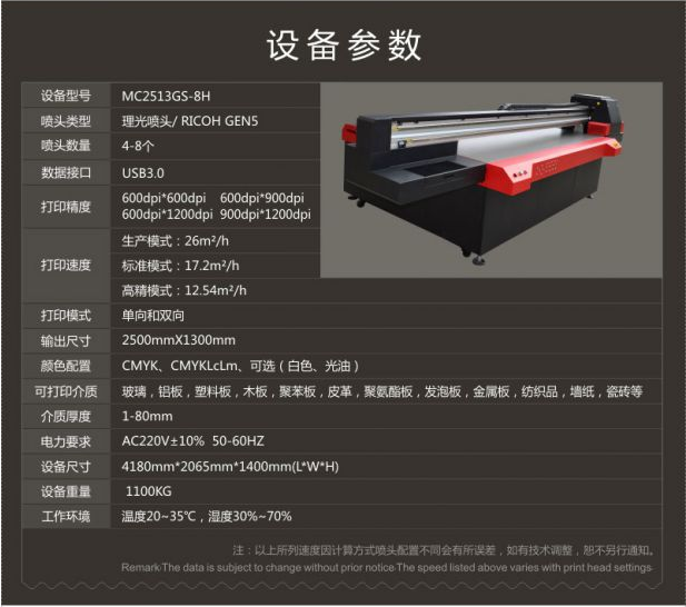 新添润-2030理光UV平板打印机   工业化设备