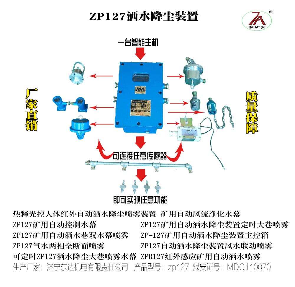 ZP127矿用洒水降尘水幕，回风巷道使用