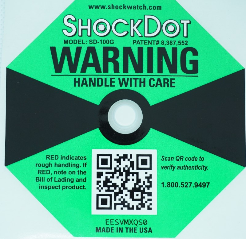 shock dot防震标签升级版带二维码防伪防震标签