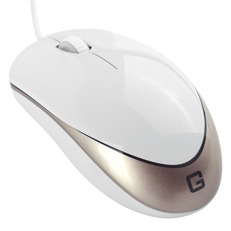 壁虎忍者游戏鼠标有线 台式笔记本USB办公鼠标白色