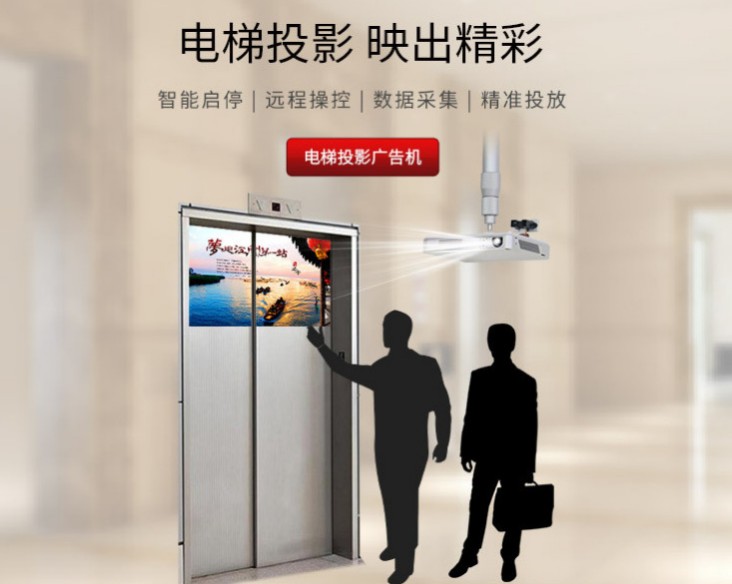 电梯广告投影仪橱窗自动门投影广告机