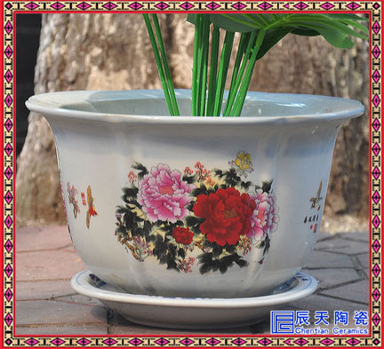 简约大号陶瓷花钵批发 中国风青花瓷多肉植物种植花钵大号种树盆