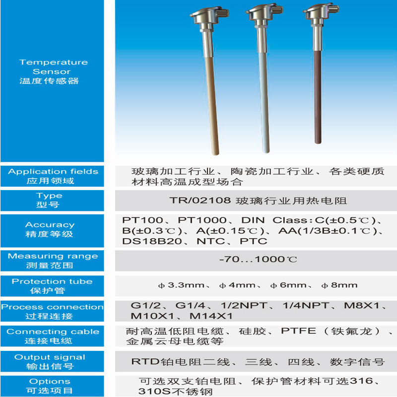 高温场合用热电阻温度传感器